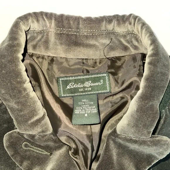 Vintage Green Velour Eddie Bauer 8 Blazer Jacket - Picture 2 of 4